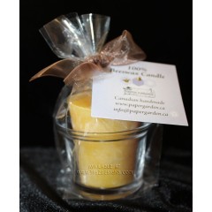 Pure Beeswax Votive Candle in Glass Holder